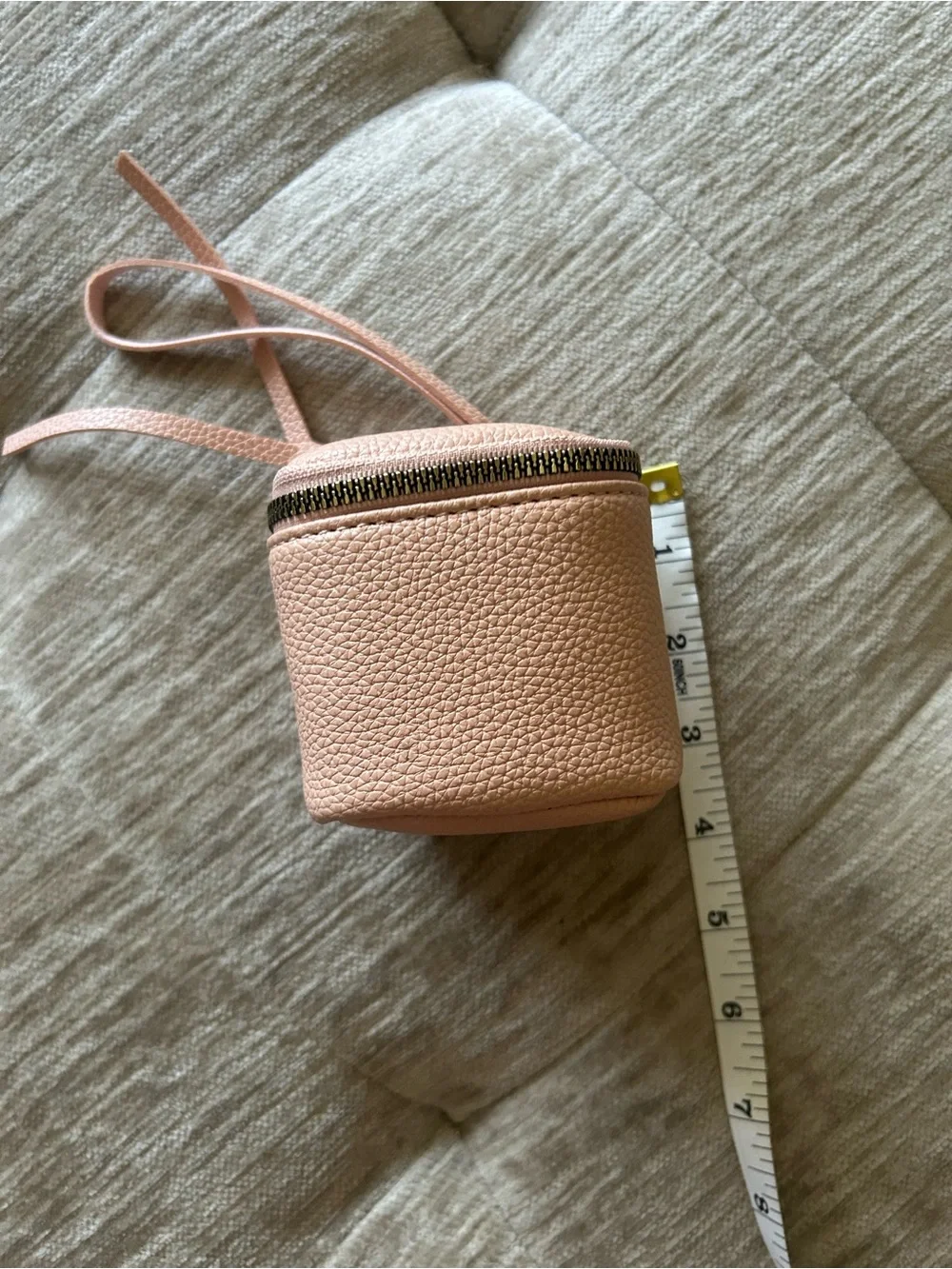 NEW Blush Pink Leather Key Pouch Bag Charm